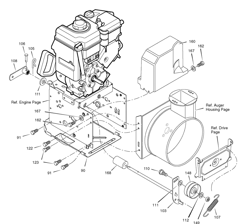 Frame Diagram and Parts List for 6291570X85-18-2847-28 2007 Briggs and Stratton Snow Blower